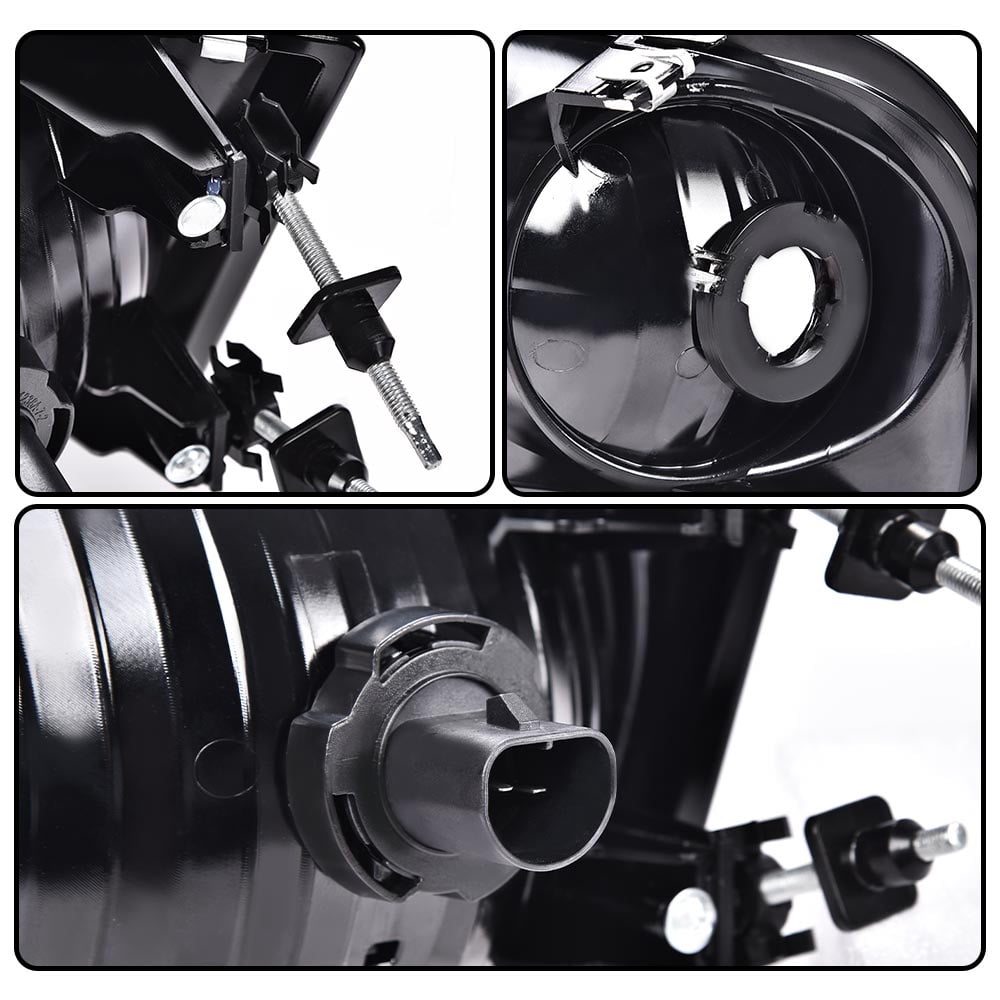 Headlights Smoky Lens Black Housing Amber Reflector Fit for 1998-2003 Ford F150/1997-2002 Expedition/ 2004 F150 Heritage/ 1997-1999 F250 Light Duty