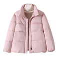 thumbnail image 2 of Homenesgenics Womens Tops under $5 Women's Loose Casual Thickened Warm Short Cotton Jacket Long Sleeved Cotton Jacket Pink S, 2 of 4