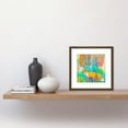 thumbnail image 2 of Fox in Woods Trees Forest Vibrant Colours Orange Splatter Watercolour Painting Square Wooden Framed Wall Art Print Picture 8X8 Inch, 2 of 4