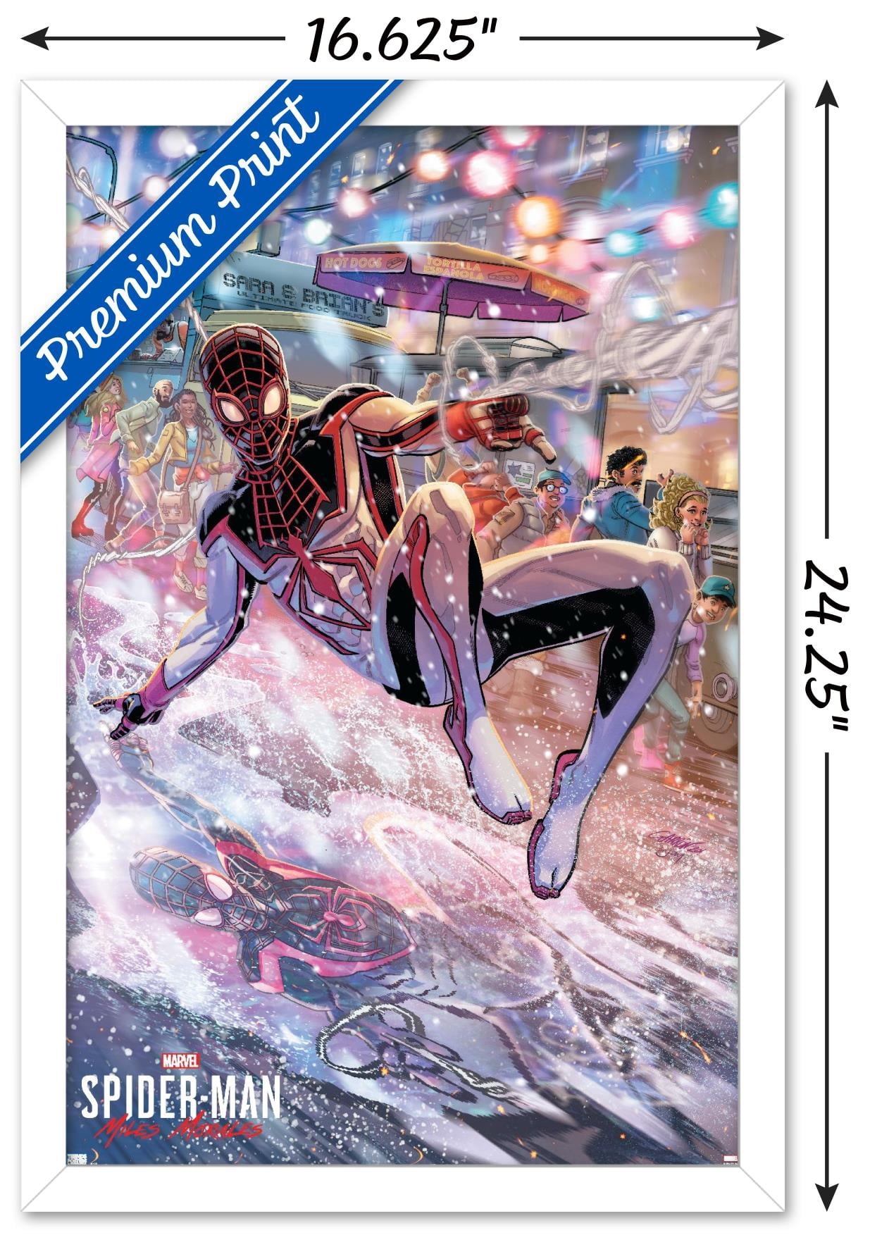 Marvel Spider-Man: Miles Morales - JaVier Garron Wall Poster, 14.725" x 22.375", Framed