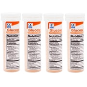 Quality Choice Fast Acting Glucose Tablets Orange Flavor Blood Sugar Treatment, 10 Count - Pack of 4