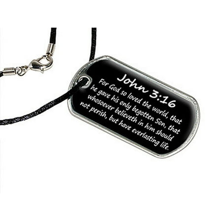 Life Love Pendant - John 3-16 - For God so loved the world, that he gave his only begotten Son, that whosoever believeth in him should not perish, but have everlasting life. - christian - bible Dog Tag