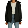 thumbnail image 2 of Musuos Women Fall Hoodie, Solid Color Zipper Open Front Jacket with Pockets Loose Style Coat, 2 of 9