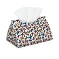 thumbnail image 2 of Lsque Cute Butterfly Printed Long Tissue Box Cover Holder, Facial Paper Organizer Dispenser,Triangle with Bottom Belt, PVC Leather Decorative Organizer, 2 of 9