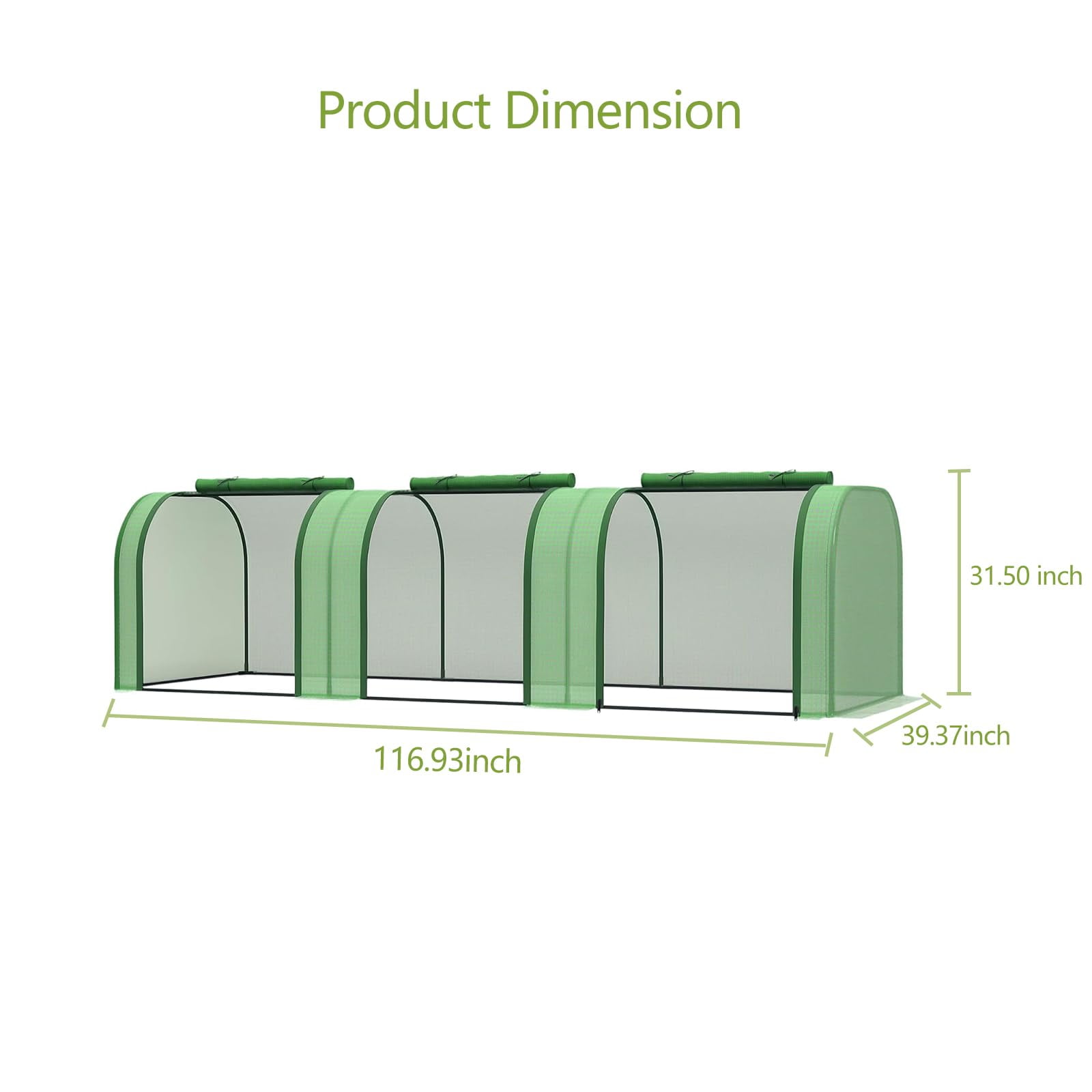 Mini Greenhouse for Outdoor Plants, Portable Garden Tunnel Greenhouse with Roll-Up Zippered Doors, Waterproof UV Cover & Sturdy Steel Frame