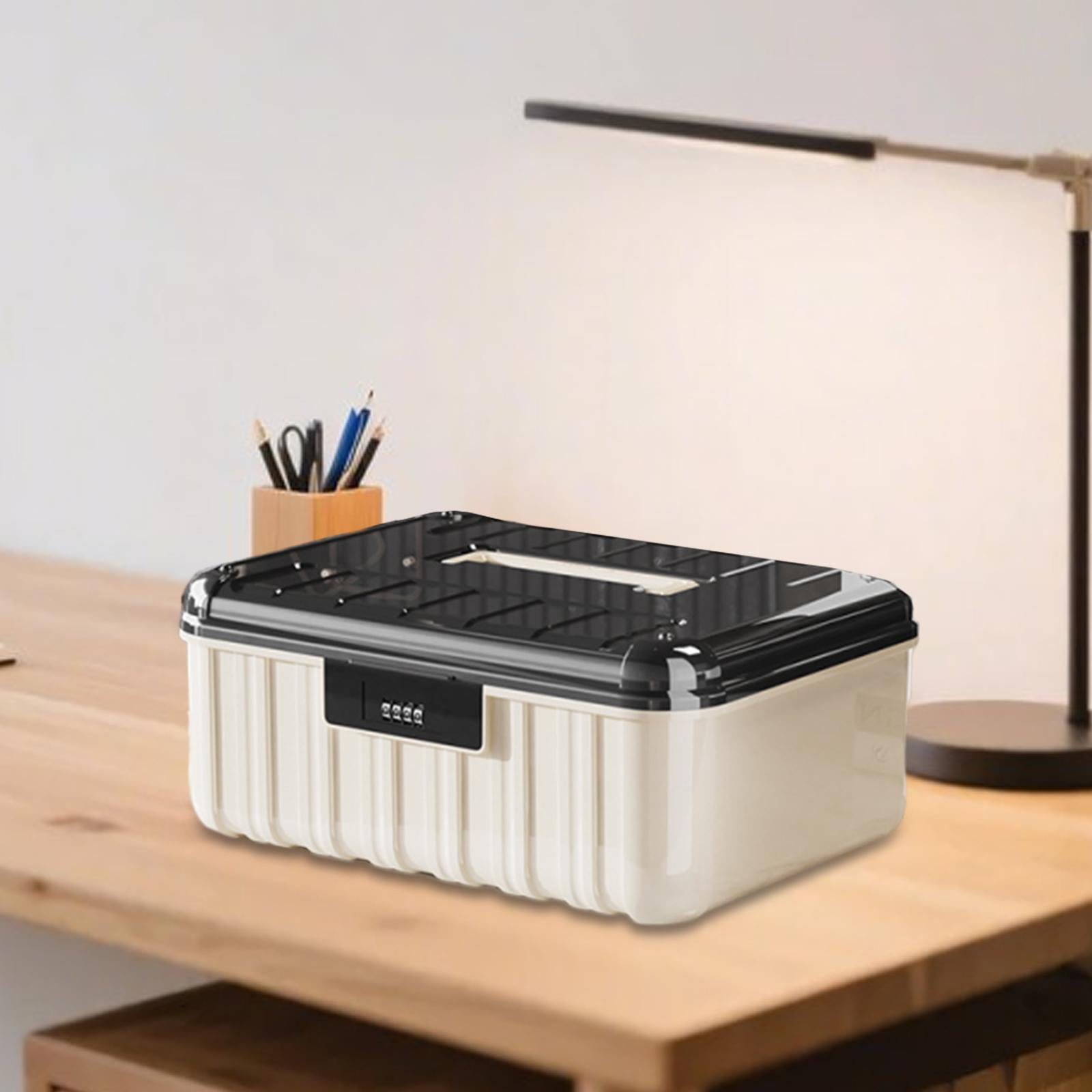 Fiocias Lockable Storage Bin Password Lock Storage Box Compartment Kids Toy Storage Case 36.2x28.5x15.8cm