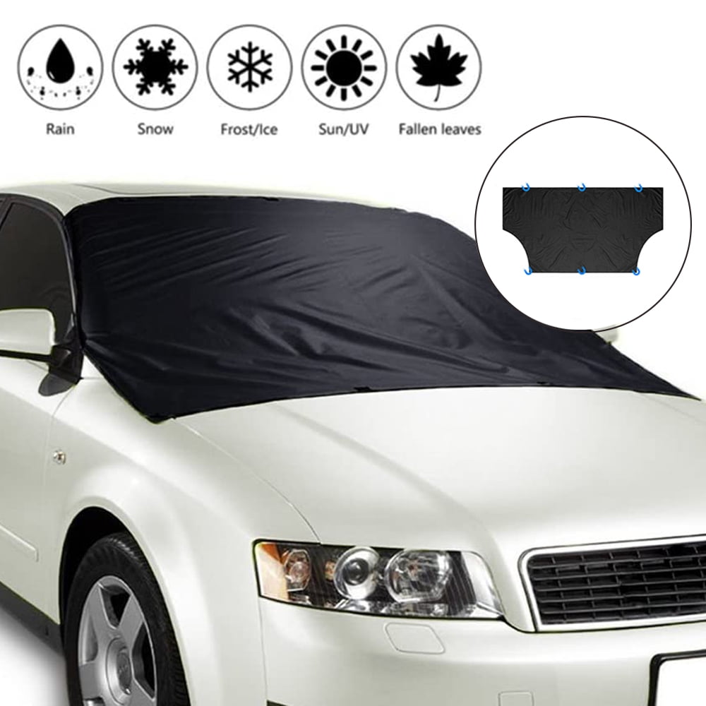 SUV Truck Use 24//7 Fits Most Cars All-Round Ice Frost Rain Cover Protector Car Windshield Snow Cover 600D Large Size Windproof Waterproof Window Snow Ice Shield