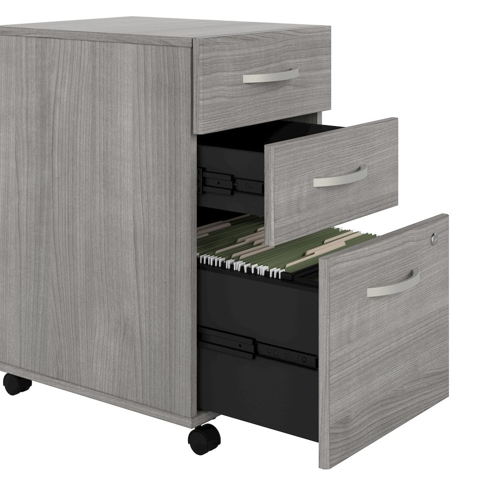 Studio C 3 Drawer Mobile File Cabinet in Platinum Gray - Engineered Wood