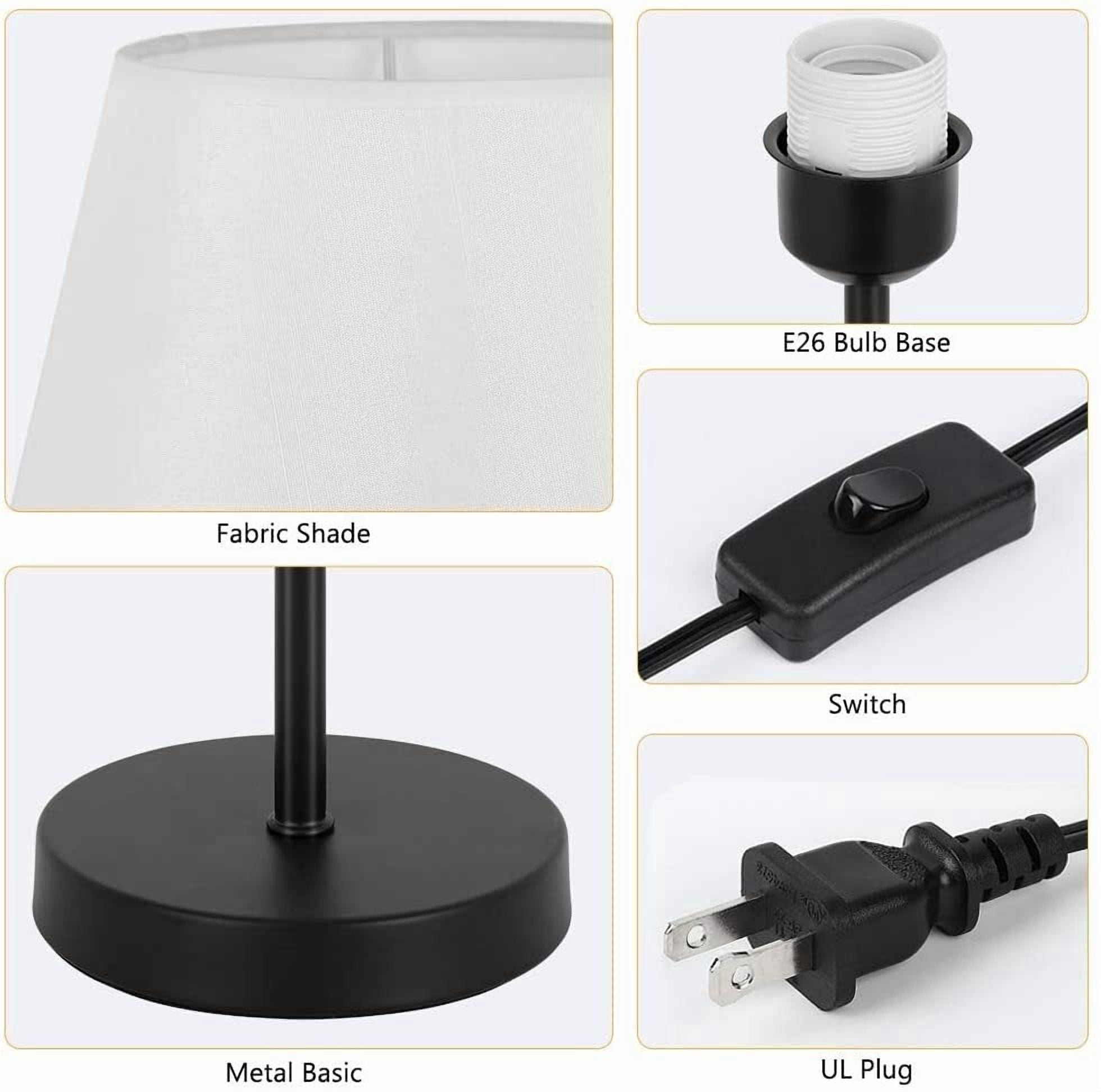 Table Lamps Bedside Lamp Small Nightstand Lamps Set of 2 for Bedroom Living Room