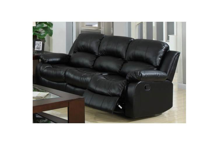 80 In Bonded Leather Sofa Black, 80 Black Leather Sofa