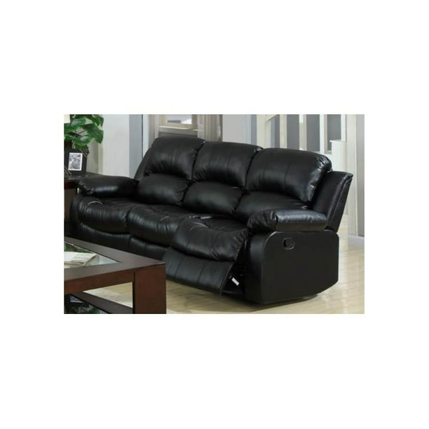 80 In Bonded Leather Sofa Black, 80 Leather Sleeper Sofa Settee