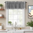 thumbnail image 2 of Pure Dark Grey Kitchen Curtain Valances for Windows Farmhouse Short Curtains, Simple Solid Color Rod Pocket Valance Curtain for Bedroom Cafe Living Room 42"x18", 2 of 8