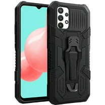 for Samsung Galaxy A32 5G Rugged Heavy Duty Dual Layers Hybrid Shockproof Protective Shell with Built in Metal Clip Holder & Kickstand Cover ,Xpm Phone Case [Black]
