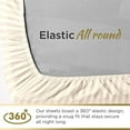 thumbnail image 4 of CRESCENT BEDDING Microfiber Double Brushed Sheet Set - Extra-Soft & Wrinkle-Free - 15" Deep Pockets- 3 PC Set (Twin XL, Damask Ivory Stripe), 4 of 6
