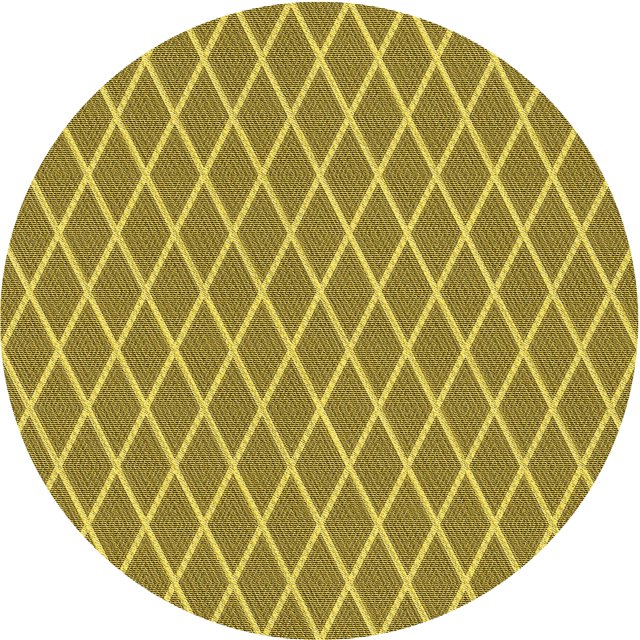 Ahgly Tapis Rond Lavable en Machine Intérieur Transitionnel Jaune Foncé Vert, 4 Pieds Rond