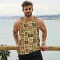 thumbnail image 6 of Pofeuu coffee Stamps Print Men's Workout Tank Tops Sleeveless Muscle Gym Shirt Quick Dry-4X-Large, 6 of 7