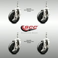thumbnail image 2 of 4 Inch 316SS Hard Rubber Wheel Swivel ½ Inch Threaded Stem Caster Set Brake SCC, 2 of 2