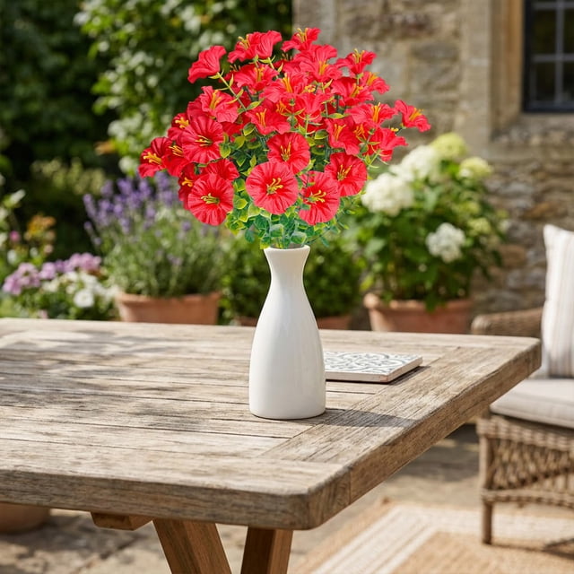Flores artificiales de seda con tallos falsos de aspecto realista para decoración del hogar, sala de estar, mesa, oficina y bodas – No requieren mantenimiento.