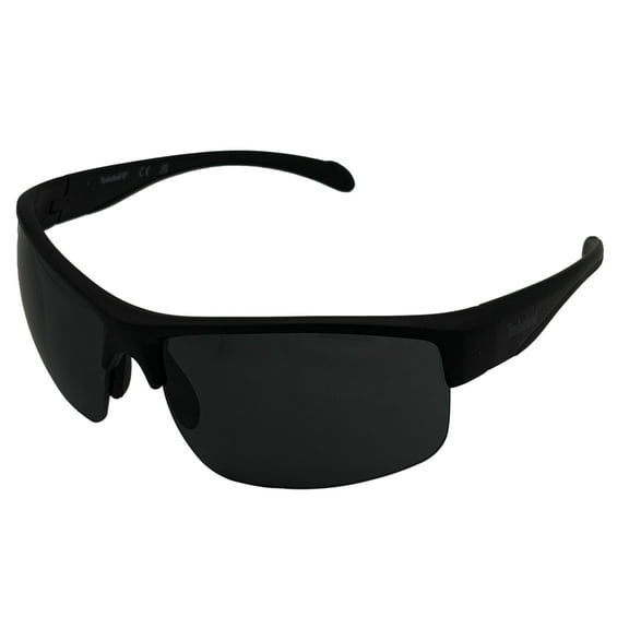 Timberland Men's Rectangle Rimless Wrap Plastic Sunglasses, Matte Black