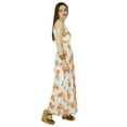 thumbnail image 5 of Bimba Women Long Floral White Dress Georgette Flaired Maxi Summer Wear, 5 of 6
