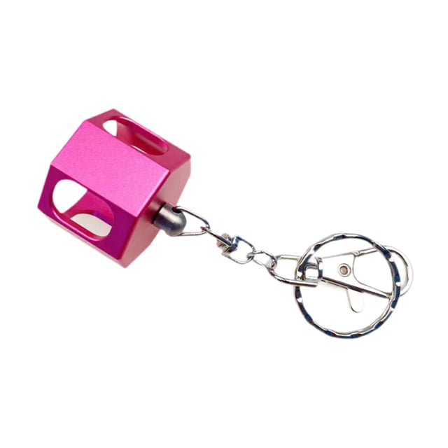 pitrice Pool Cue Chalk Holder Keychain Portable Chalk Aluminum Case Carrying Compact Pink 3x8.7cm