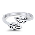 thumbnail image 3 of 7mm - Leaves Toe Band Ring 925 Sterling Silver Thin Adjustable Stylish Rings for Women, 3 of 5