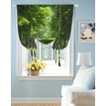 thumbnail image 2 of Green Trees Tie Up Curtains for Window, Thermal Insulated Balloon Shade Adjustable Rod Pocket Curtains Valance Panels for Kitchen Bathroom Cafe 42 x 45 Forest Art Decor Spring Summer Nature Leaf, 2 of 6