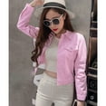 thumbnail image 3 of Uooqdmx Jean Jacket Women Denim Jacket for Women Lapel Casual Solid Jacket Cardigan Denim Buttons Fashion Jeans Coat Cropped Jacket Pink S, 3 of 5