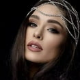 thumbnail image 4 of Multi-layer Mesh Bridal Headband Rhinestone Head Chain Hair Accessories, 4 of 10