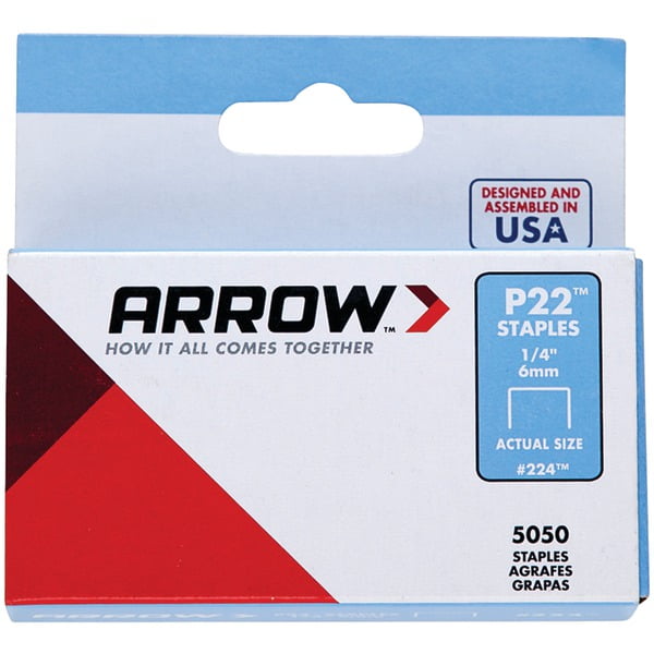 Grapas de pinza Arrow 224 P22, paquete de 5,050 (1/4 pulgadas)