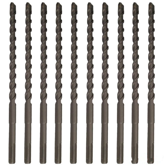 10PCS, 1/2" X10", SDS Plus Rotary, Hammer Concrete Masonry Carbide, Drill Bits