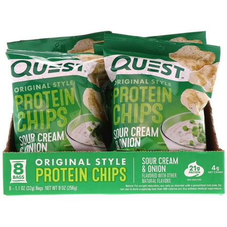 Quest Nutrition  Original Style Protein Chips  Sour Cream   Onion  8 Pack  1 1 oz  32 g  (Best Sour Cream And Onion Chips)
