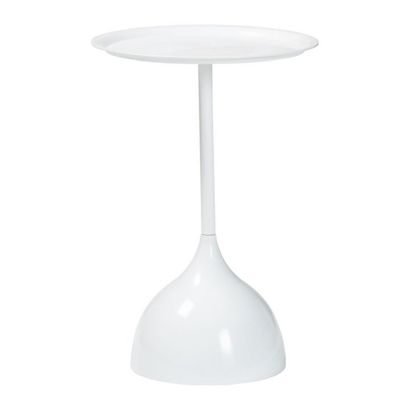 Baxton Studio Webb White Metal Pedestal Side Table Accent Table