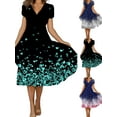 thumbnail image 2 of Gvmfive Women Summer Boho Floral Dress Short Sleeve Casual Midi Sundress, 2 of 5