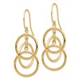thumbnail image 6 of 14K Yellow Gold Polished Circles Dangle Earrings, 6 of 7