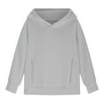 thumbnail image 5 of Grblisyd Back to School Clothes for Teen Girls Youth Long Sleeve Oversized Hoodie Y2K Tween Tops Cute Graphic Hoodie Drawstring Pullover Kids 10-12 Trendy Kids Clothes Light Gray 140, 5 of 6
