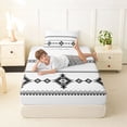 thumbnail image 4 of Erosebridal Vintage Exotic Bohemian Twin Sheet Sets,White Black Bedding For Men Women 3 Pieces, 4 of 6