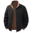 thumbnail image 3 of PNTUTB Jacket for Men Full Zip Stand Collar Long Sleeve Coat Solid Color Casual Comfort Fall Winter Windproof Outwear with Zipper Pocket, 3 of 7