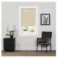 thumbnail image 2 of 1" Vinyl Slats Room Darkening Cordless Window Blinds, 64L x 34W Inches Manual Operation Mode Blackout Privacy Blind, Solid Pattern Ceiling-Outside Mount Pull-Up Mini Blinds, Beige, 2 of 9