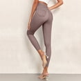 thumbnail image 6 of Jeggings for Women with Pockets, Audhol Women's Denim Yoga Fitness Pants Tummy Control High Waist Pull on Stretchy Jeans Jean Leggings for Women Brown S, 6 of 7