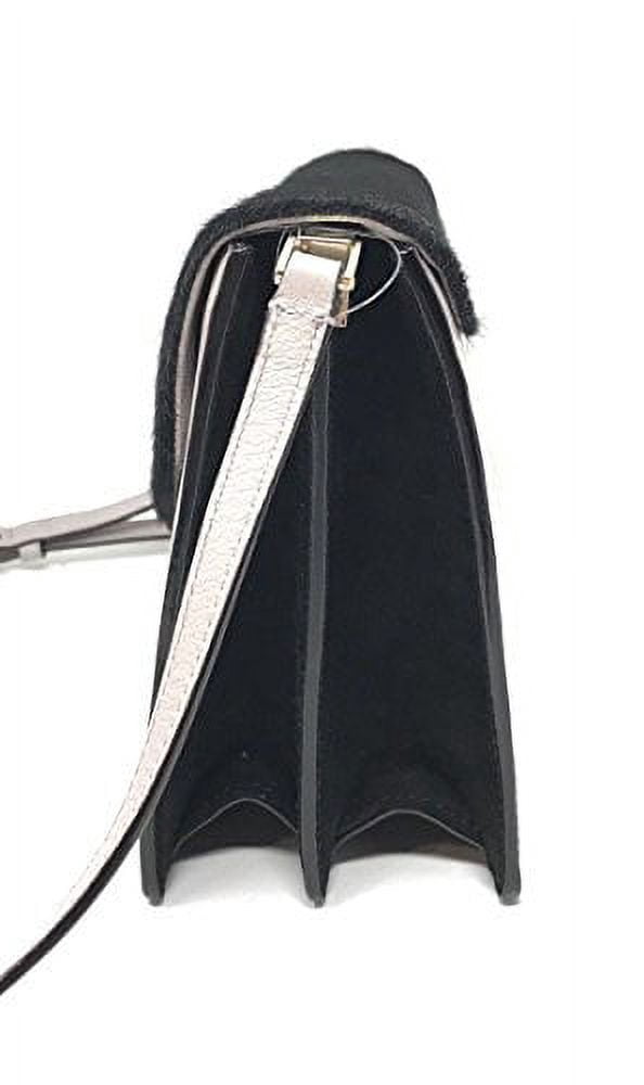 Kate Spade New York SAYRA Hyde Place Leather/Calf Hair Crossbody Bag Messenger, Mousse Frost/Black