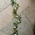 thumbnail image 4 of QuanTara 71" Simulated Rattan Money Leaf Garland, Shimmering Fake Flower Vine for Christmas Tree Mantel Staircase Decoration, Festive Holiday Home Decor, Flexible Drape, 4 of 4