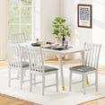 thumbnail image 2 of Giantex Wooden Dining Chairs Set of 2, Armless Chairs w/Faux Leather Upholstery, White, 2 of 6