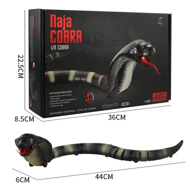 Truco de serpiente eléctrica del Día de los Inocentes, simulación de animal, juguete de insecto con control remoto por infrarrojos Cobra, serpiente con control remoto