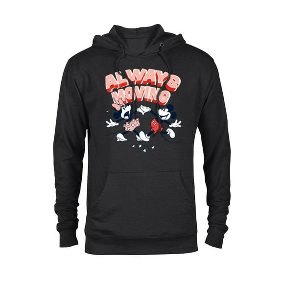 Disney Mickey and Minnie Always Moving Retro - Pullover Hoodie for Adults - Customized-Black