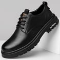 thumbnail image 6 of Rotm Men Leather Shoes Mens Shoes Lace up Leather Shoes Comfortable Casual Dress Shoes Black,10, 6 of 7