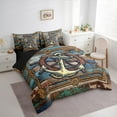thumbnail image 3 of Homewish Ship Anchor Rudder 7-Piece Twin Bedding Sets,Ocean Adventure Bedding Comforter Set,Rustic Farmhouse Cabin Sheet Sets For Men Women,Ultra Soft Home Decor Reversible, 3 of 8