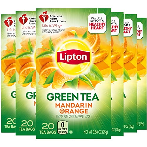 Lipton Green Tea Bags Flavored with Other Natural Flavors Mandarin