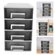thumbnail image 5 of Armario de almacenamiento de cuatro capas para el hogar, con cajones de plástico, portátil, multifunción, resistente al polvo, organizador de muebles (marco blanco y negro transparente)., 5 of 6
