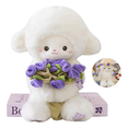 thumbnail image 1 of Peluche Cordero Con Rosa Regalos Para Niños Juguetes De Bebe Bebes 30cm Xtellar morado, 1 of 4